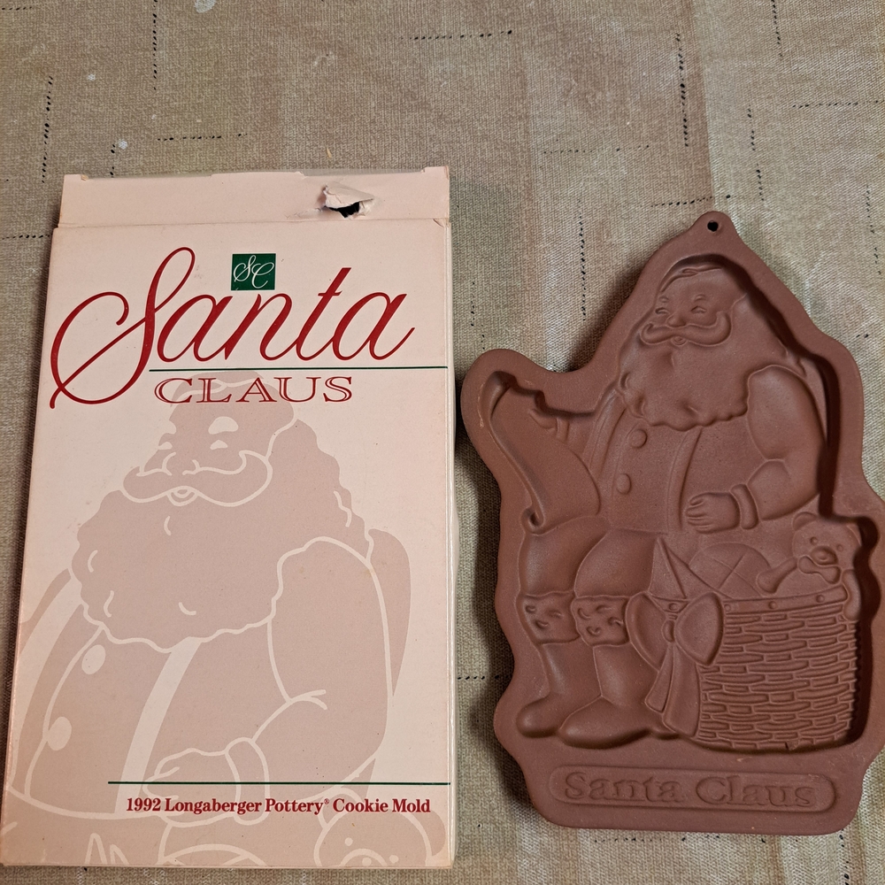 Longaberger Santa Claus Cookie Mold - Brown
